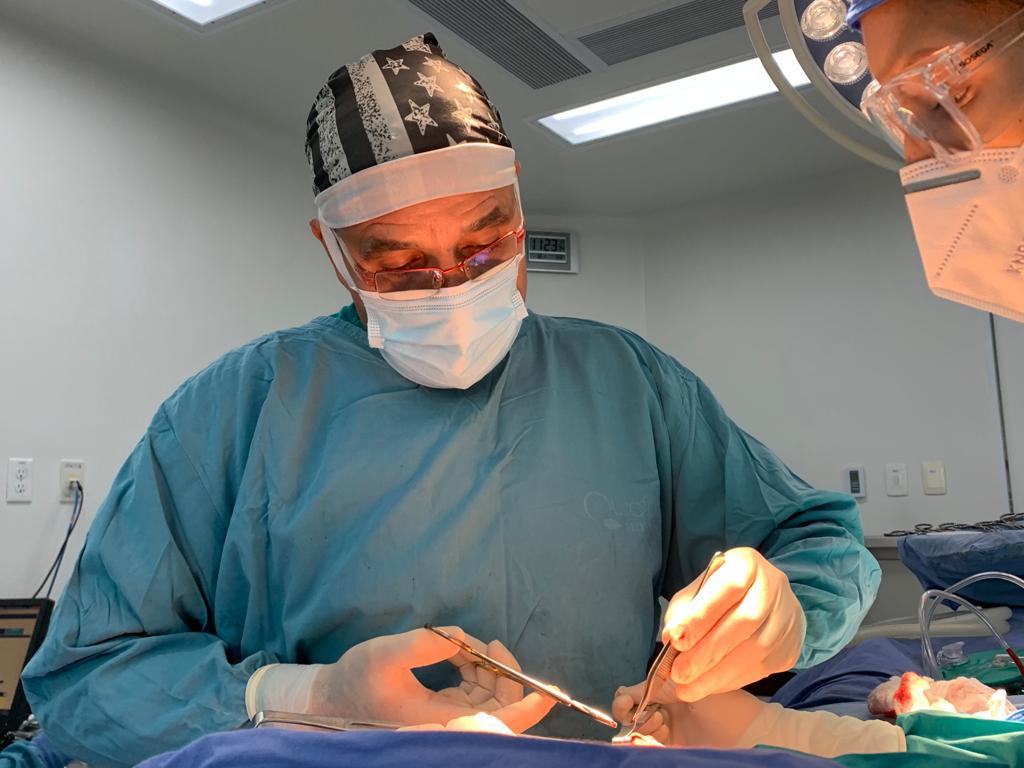 Dr. Pedro performing surgery